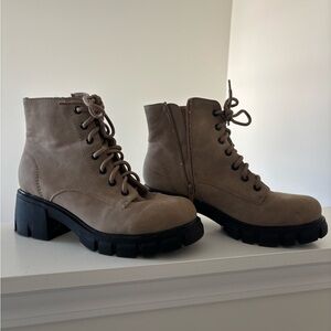 MIA Taupe Lace-Up Combat Boots